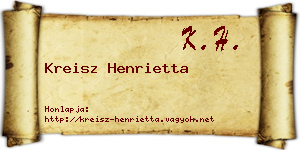 Kreisz Henrietta névjegykártya